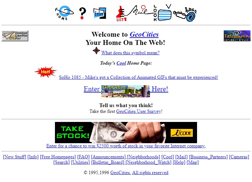 GeoCities in 1994